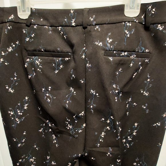** DONATED ** Women's Black w/Mini Florals Print Straight Leg Pant - Size 12 - Picture 8 of 12